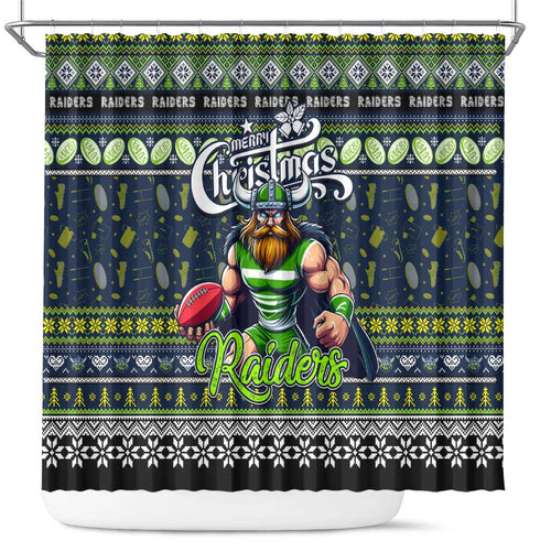 Raiders Rugby Xmas Shower Curtain Australia NRL Mascot