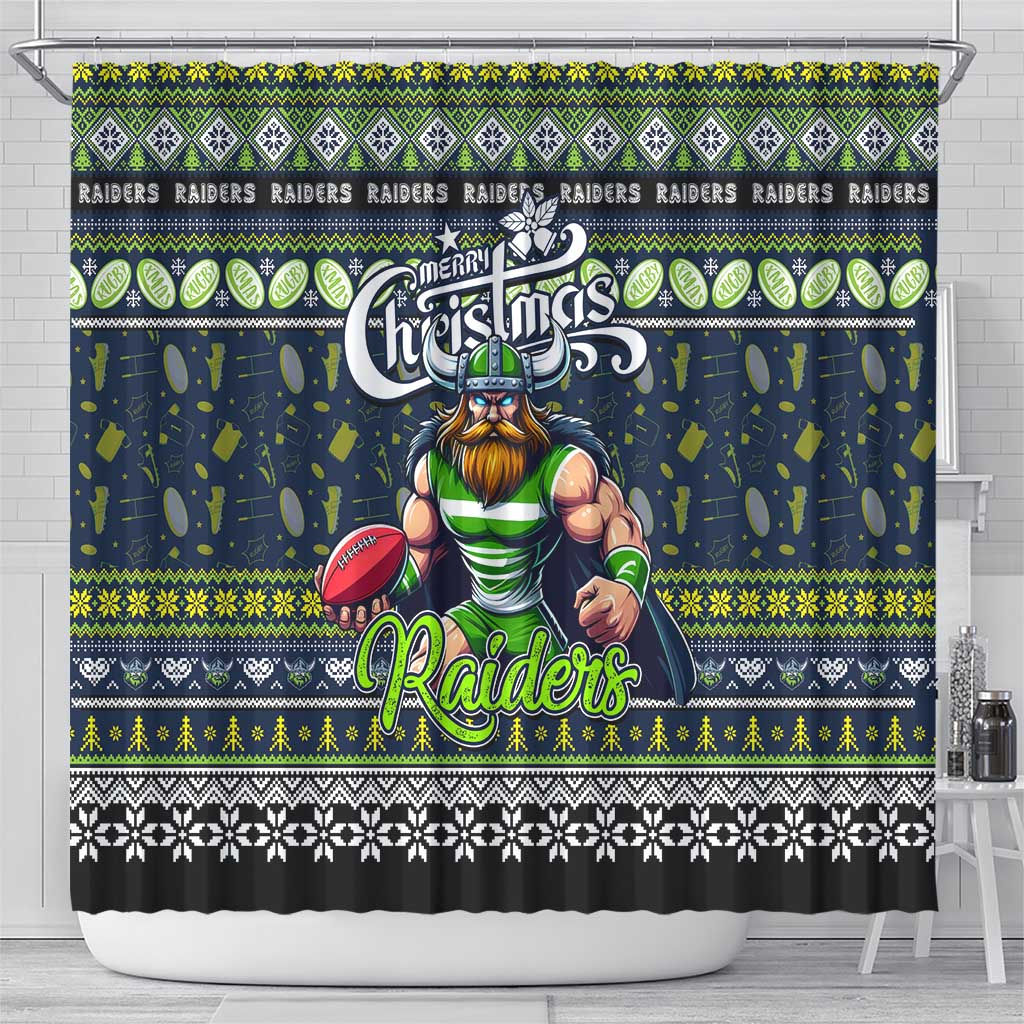 Raiders Rugby Xmas Shower Curtain Australia NRL Mascot