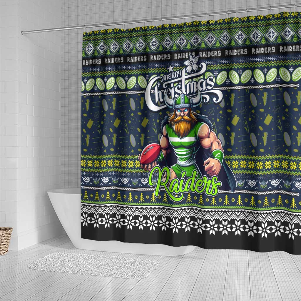 Raiders Rugby Xmas Shower Curtain Australia NRL Mascot