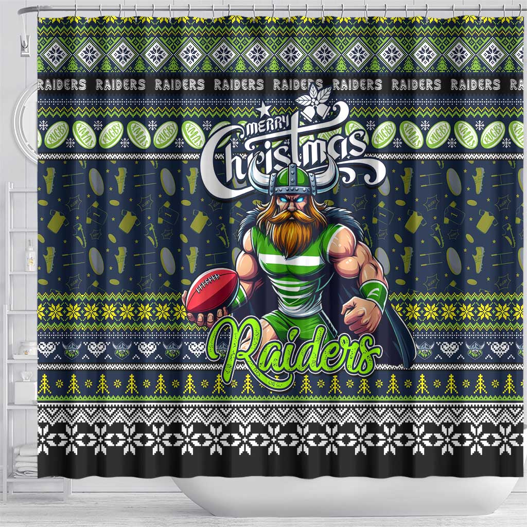 Raiders Rugby Xmas Shower Curtain Australia NRL Mascot