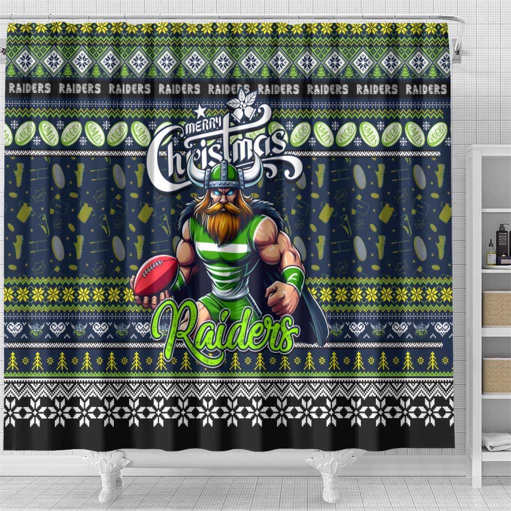 Raiders Rugby Xmas Shower Curtain Australia NRL Mascot
