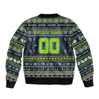 Personalized Raiders Rugby Xmas Sleeve Zip Bomber Jacket Australia NRL Mascot