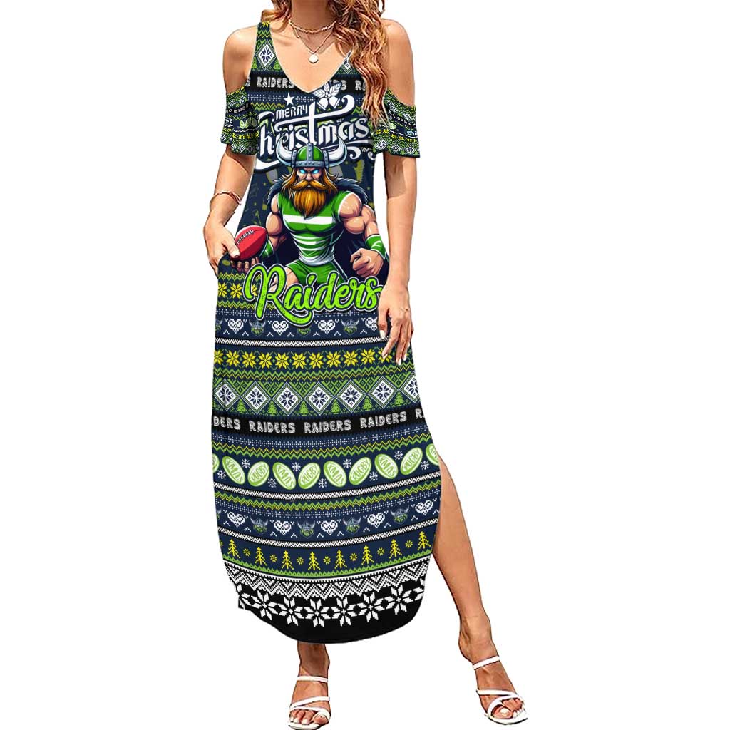 Personalized Raiders Rugby Xmas Summer Maxi Dress Australia NRL Mascot