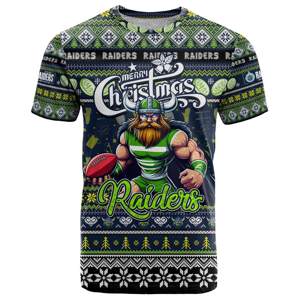 Personalized Raiders Rugby Xmas T Shirt Australia NRL Mascot