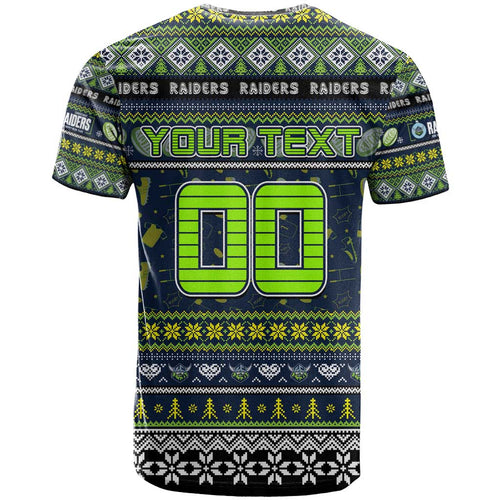 Personalized Raiders Rugby Xmas T Shirt Australia NRL Mascot