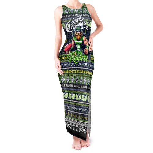 Personalized Raiders Rugby Xmas Tank Maxi Dress Australia NRL Mascot