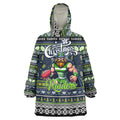 Personalized Raiders Rugby Xmas Wearable Blanket Hoodie Australia NRL Mascot