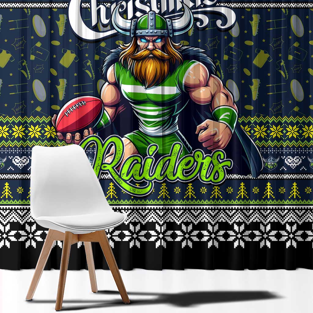 Raiders Rugby Xmas Window Curtain Australia NRL Mascot