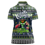 Personalized Raiders Rugby Xmas Women Polo Shirt Australia NRL Mascot