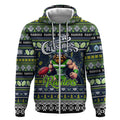 Personalized Raiders Rugby Xmas Zip Hoodie Australia NRL Mascot