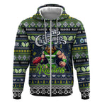 Personalized Raiders Rugby Xmas Zip Hoodie Australia NRL Mascot