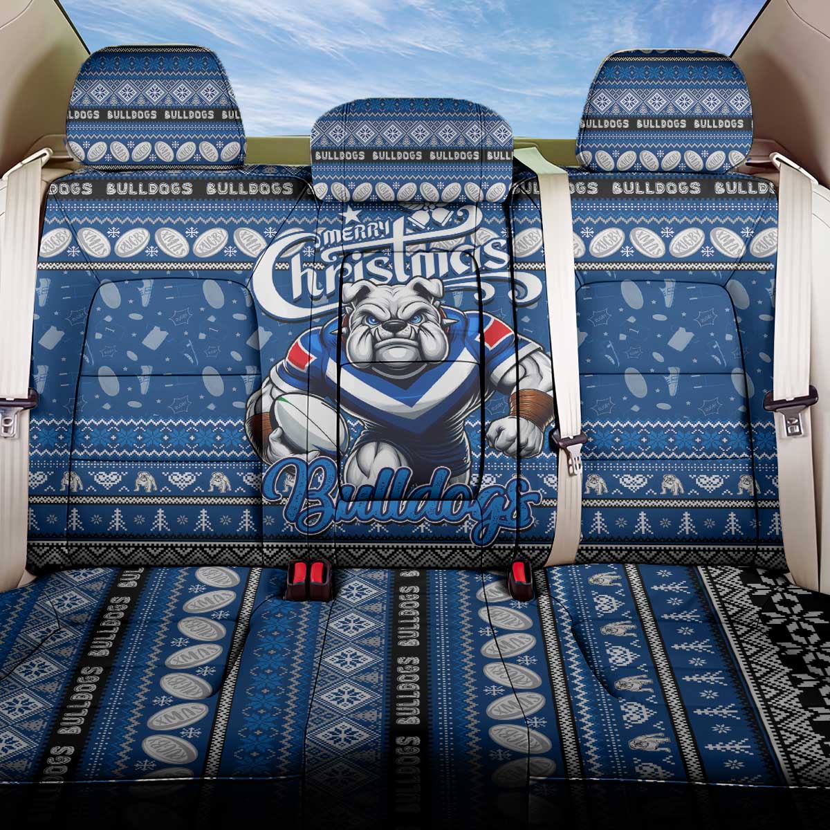Bulldogs Rugby Xmas Back Car Seat Cover Australia NRL Mascot