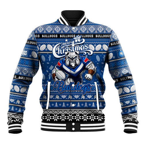 Personalized Bulldogs Rugby Xmas Baseball Jacket Australia NRL Mascot