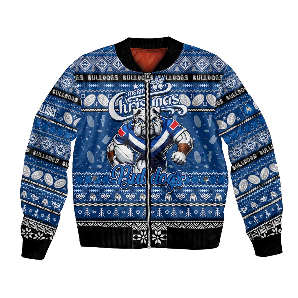 Personalized Bulldogs Rugby Xmas Bomber Jacket Australia NRL Mascot