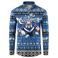 Personalized Bulldogs Rugby Xmas Button Sweatshirt Australia NRL Mascot