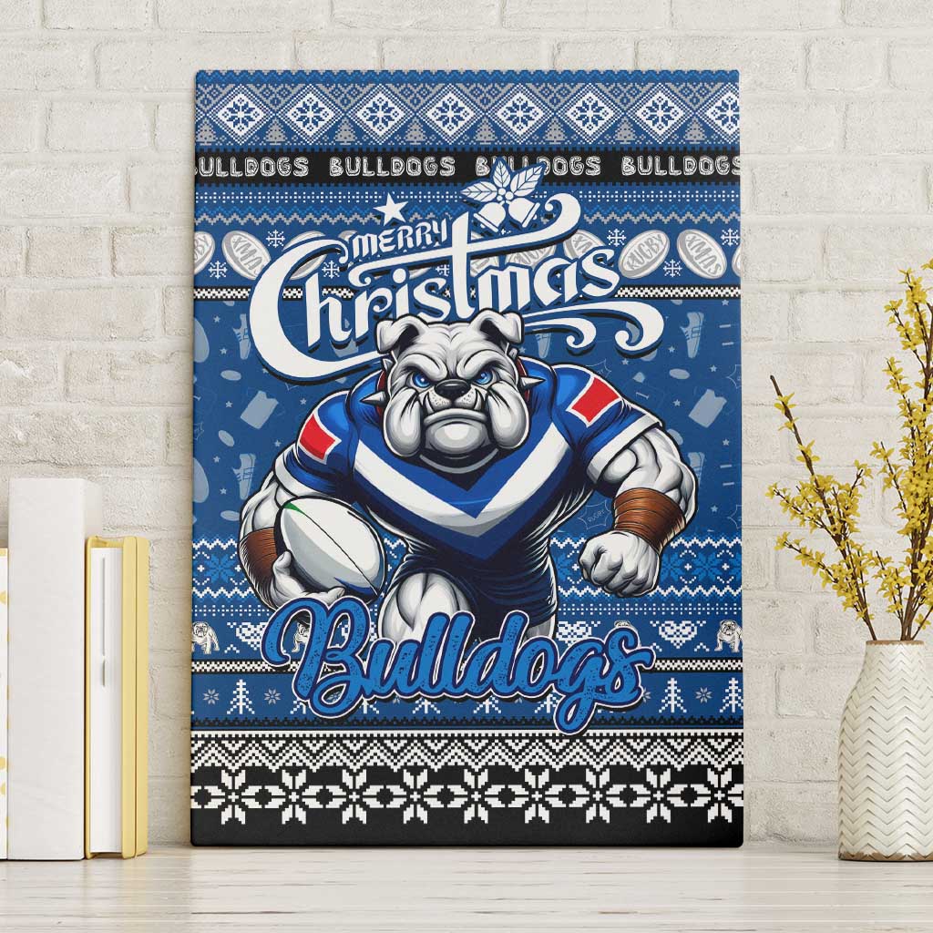 Bulldogs Rugby Xmas Canvas Wall Art Australia NRL Mascot
