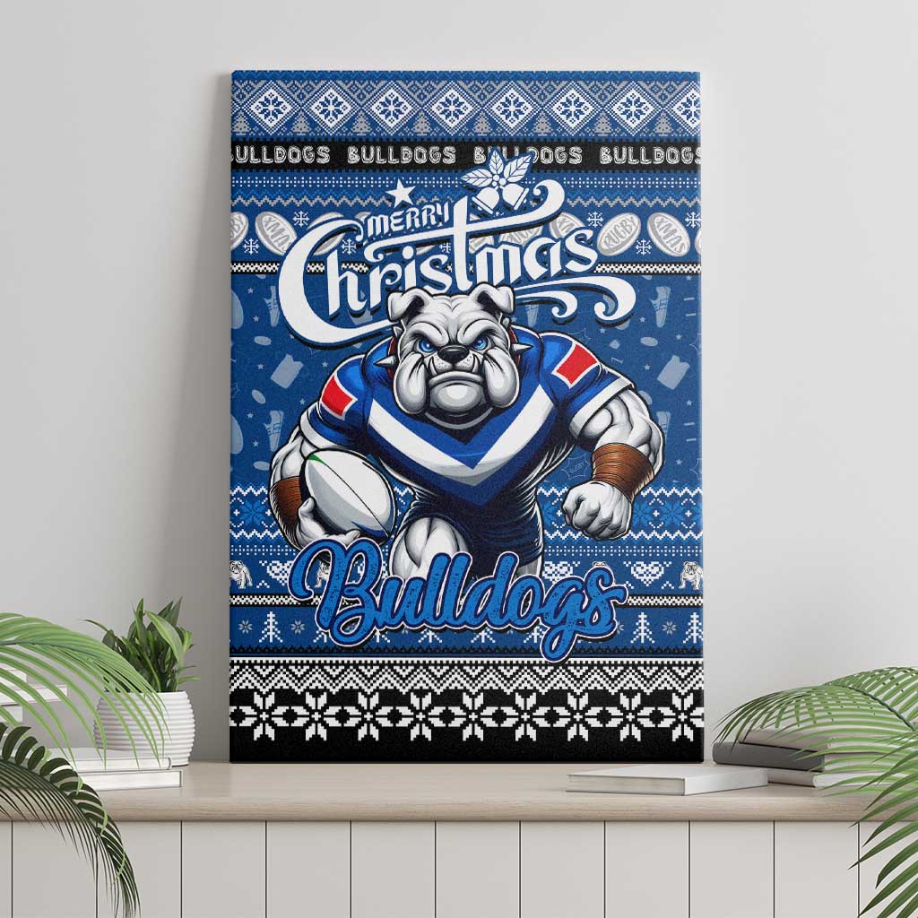 Bulldogs Rugby Xmas Canvas Wall Art Australia NRL Mascot