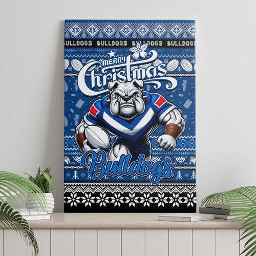 Bulldogs Rugby Xmas Canvas Wall Art Australia NRL Mascot