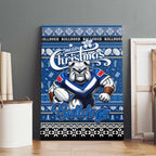Bulldogs Rugby Xmas Canvas Wall Art Australia NRL Mascot