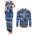 Personalized Bulldogs Rugby Xmas Couples Matching Tank Maxi Dress and Long Sleeve Button Shirt Australia NRL Mascot
