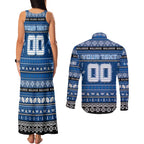 Personalized Bulldogs Rugby Xmas Couples Matching Tank Maxi Dress and Long Sleeve Button Shirt Australia NRL Mascot
