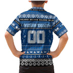 Personalized Bulldogs Rugby Xmas Family Matching Mermaid Dress and Hawaiian Shirt Australia NRL Mascot