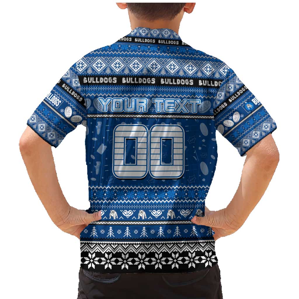 Personalized Bulldogs Rugby Xmas Family Matching Mermaid Dress and Hawaiian Shirt Australia NRL Mascot