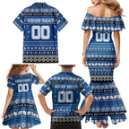 Personalized Bulldogs Rugby Xmas Family Matching Mermaid Dress and Hawaiian Shirt Australia NRL Mascot