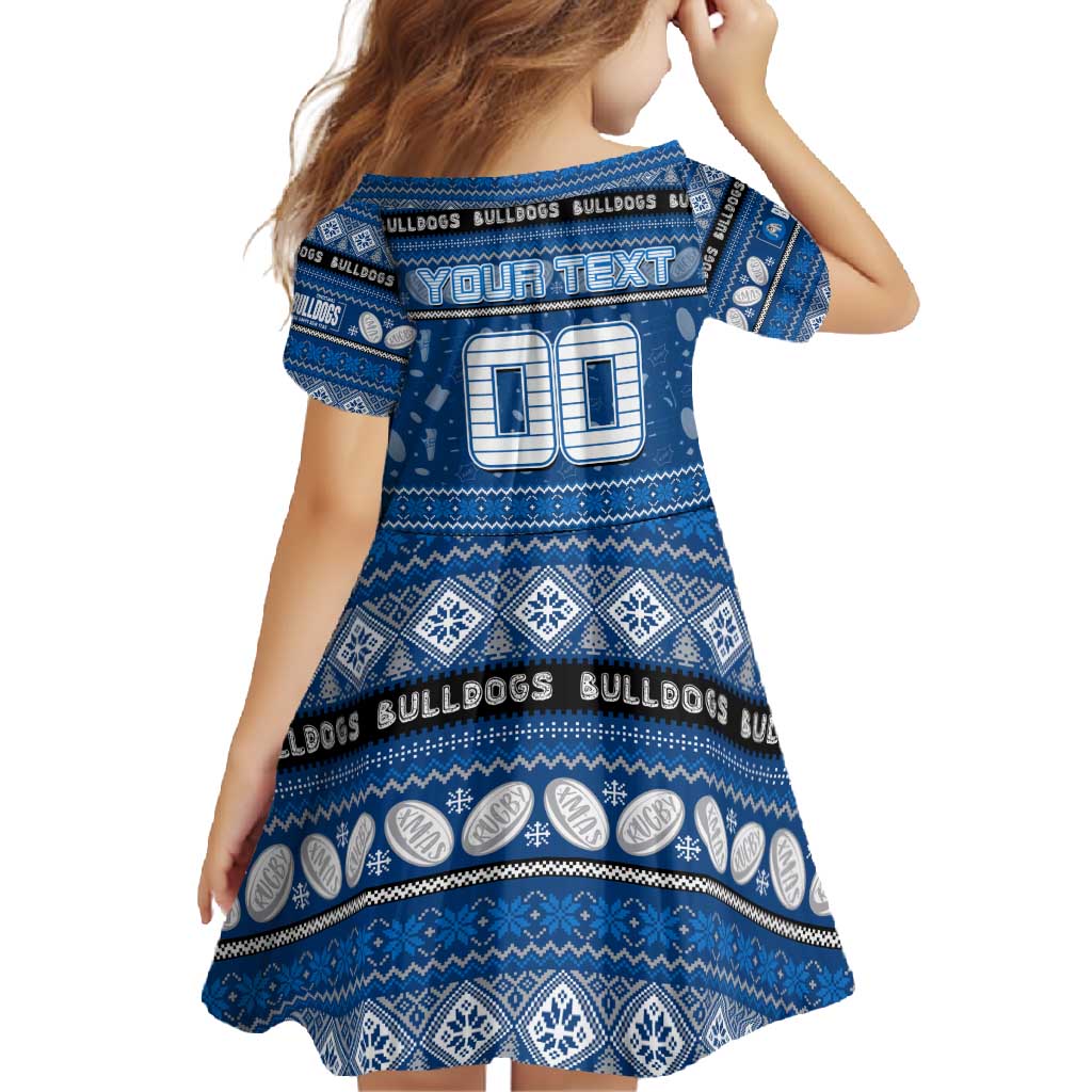 Personalized Bulldogs Rugby Xmas Family Matching Off Shoulder Maxi Dress and Hawaiian Shirt Australia NRL Mascot