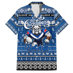 Personalized Bulldogs Rugby Xmas Family Matching Puletasi and Hawaiian Shirt Australia NRL Mascot
