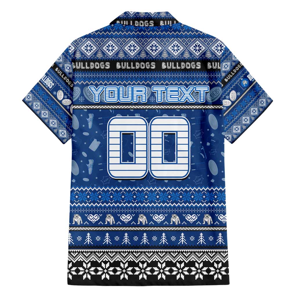 Personalized Bulldogs Rugby Xmas Family Matching Puletasi and Hawaiian Shirt Australia NRL Mascot