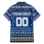 Personalized Bulldogs Rugby Xmas Family Matching Puletasi and Hawaiian Shirt Australia NRL Mascot