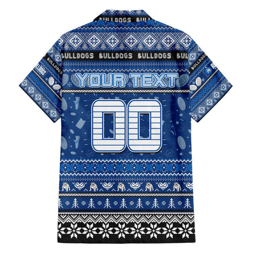 Personalized Bulldogs Rugby Xmas Family Matching Tank Maxi Dress and Hawaiian Shirt Australia NRL Mascot