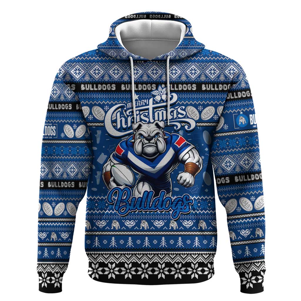 Personalized Bulldogs Rugby Xmas Hoodie Australia NRL Mascot