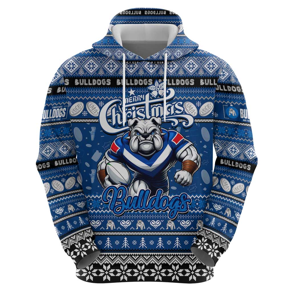 Personalized Bulldogs Rugby Xmas Hoodie Australia NRL Mascot