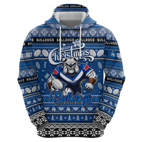 Personalized Bulldogs Rugby Xmas Hoodie Australia NRL Mascot