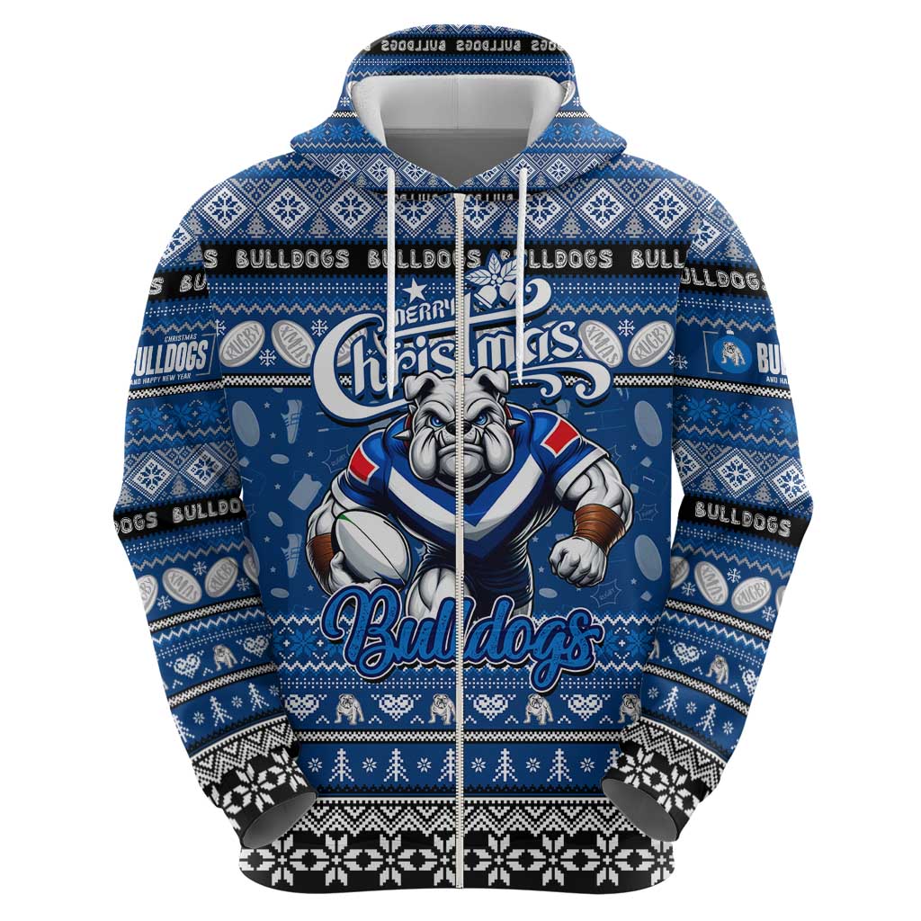 Personalized Bulldogs Rugby Xmas Hoodie Australia NRL Mascot
