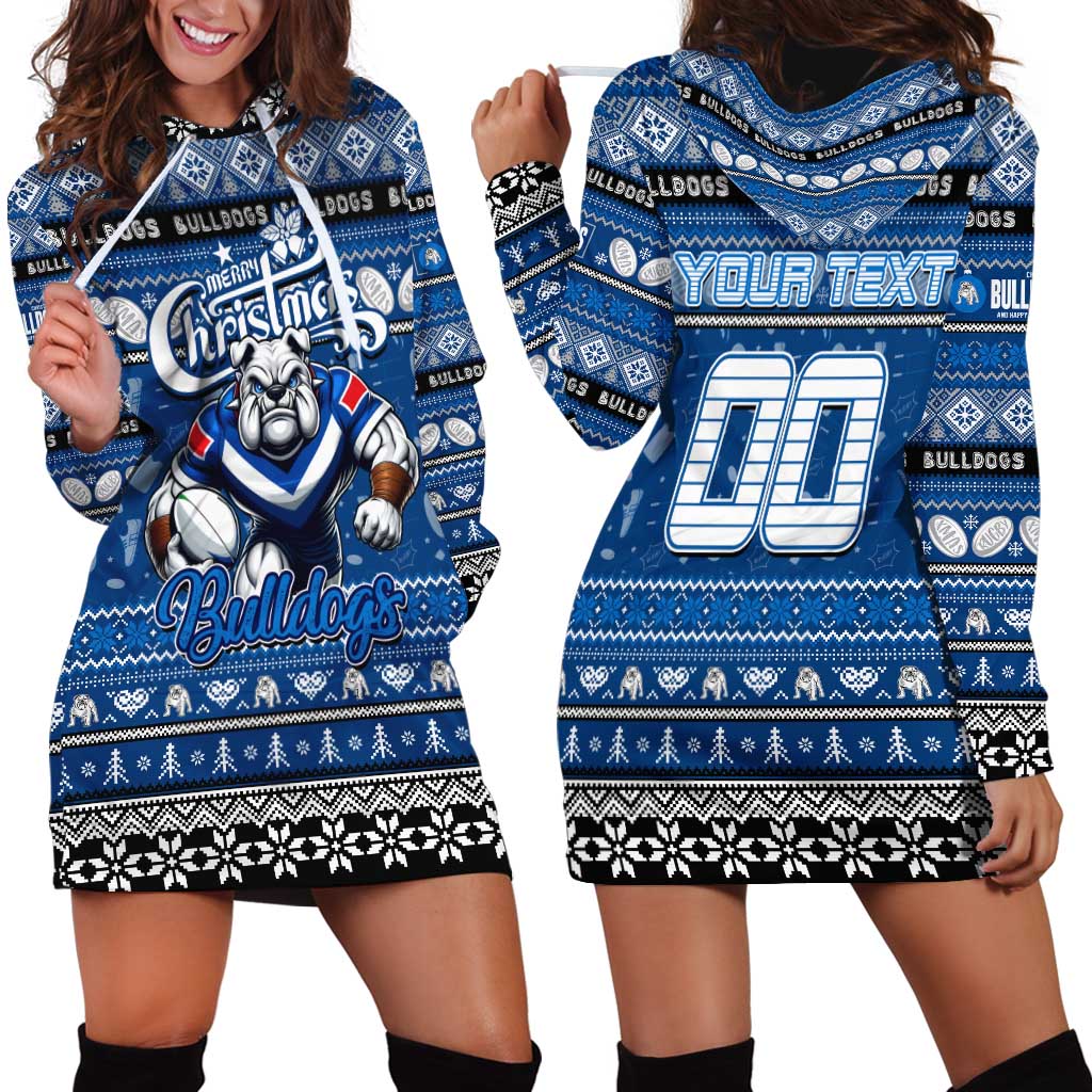 Personalized Bulldogs Rugby Xmas Hoodie Dress Australia NRL Mascot