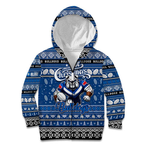 Personalized Bulldogs Rugby Xmas Kid Hoodie Australia NRL Mascot