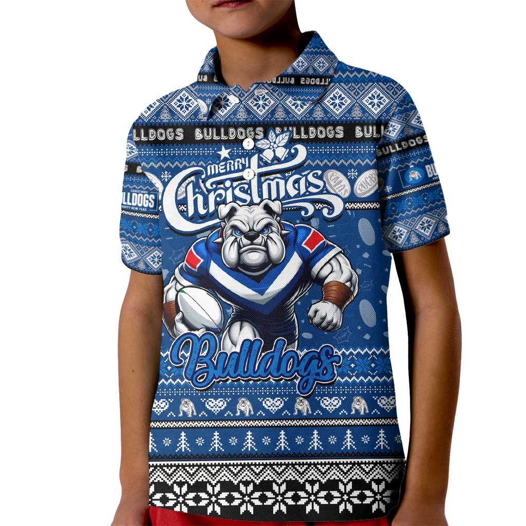 Personalized Bulldogs Rugby Xmas Kid Polo Shirt Australia NRL Mascot