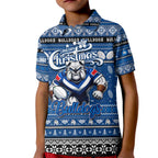 Personalized Bulldogs Rugby Xmas Kid Polo Shirt Australia NRL Mascot