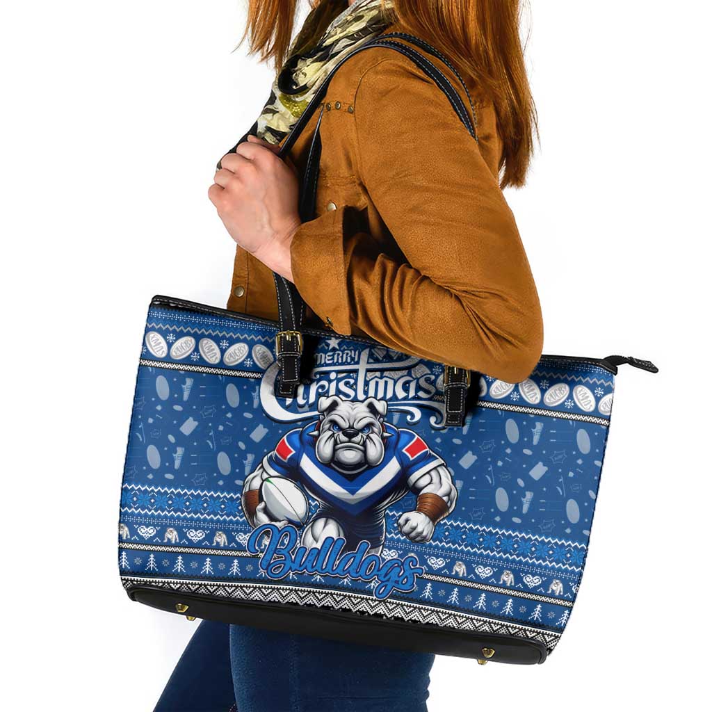 Bulldogs Rugby Xmas Leather Tote Bag Australia NRL Mascot