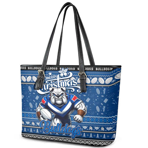 Bulldogs Rugby Xmas Leather Tote Bag Australia NRL Mascot
