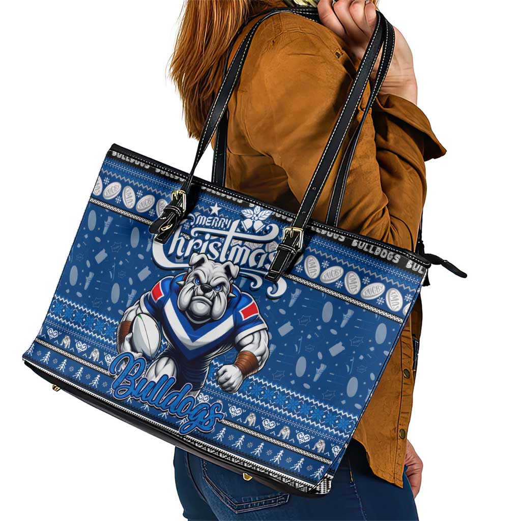 Bulldogs Rugby Xmas Leather Tote Bag Australia NRL Mascot
