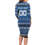 Personalized Bulldogs Rugby Xmas Long Sleeve Bodycon Dress Australia NRL Mascot