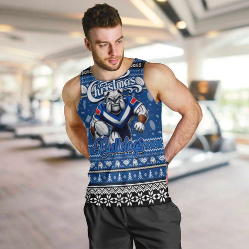 Personalized Bulldogs Rugby Xmas Men Tank Top Australia NRL Mascot