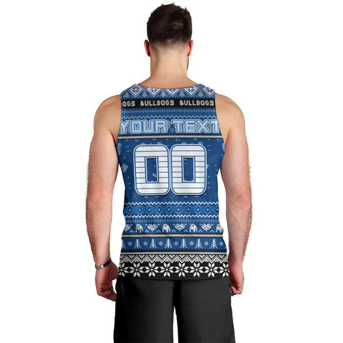 Personalized Bulldogs Rugby Xmas Men Tank Top Australia NRL Mascot