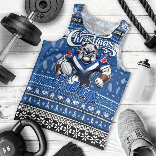 Personalized Bulldogs Rugby Xmas Men Tank Top Australia NRL Mascot