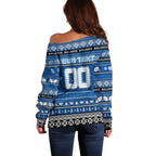 Personalized Bulldogs Rugby Xmas Off Shoulder Sweater Australia NRL Mascot