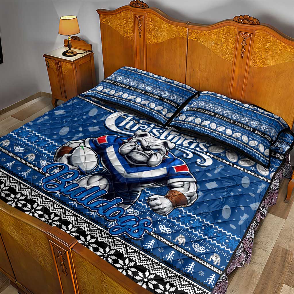 Bulldogs Rugby Xmas Quilt Bed Set Australia NRL Mascot